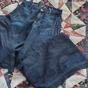 Daily Blue Women's Easy Wide-Leg Denim Jeans Blue Dark Wash Size 24